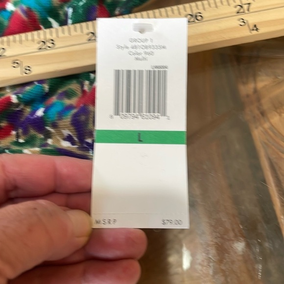 Calvin Klein Womens Sweater L  Multicolored Knitted 3/4 Sleeves Cardigan Button - Picture 8 of 10